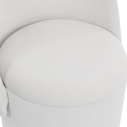 Barrel Chair With Built In Storage, 360° Swivel - Beige