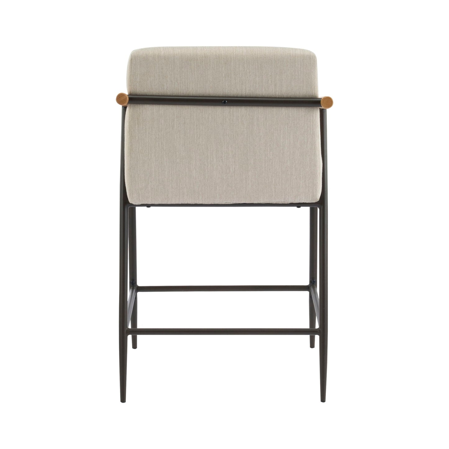 Mid Century Modern Counter Stool Set With Iron Frame