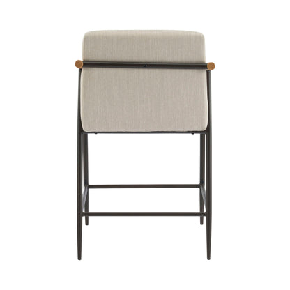 Mid Century Modern Counter Stool Set With Iron Frame