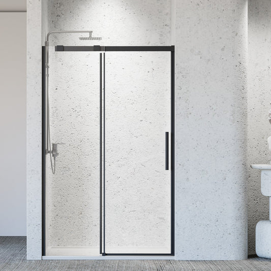 46-48" W x 76" H Frameless Single Sliding Shower Door Matte Glass