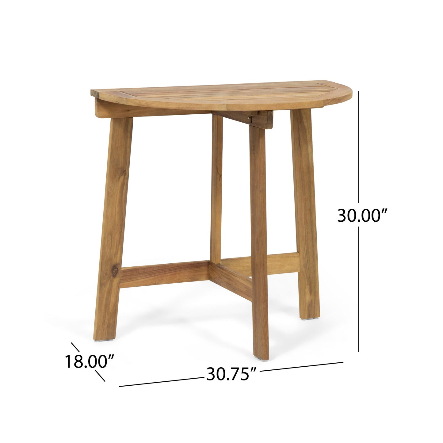 Outdoor 3 Piece Half Round Folding Bistro Set