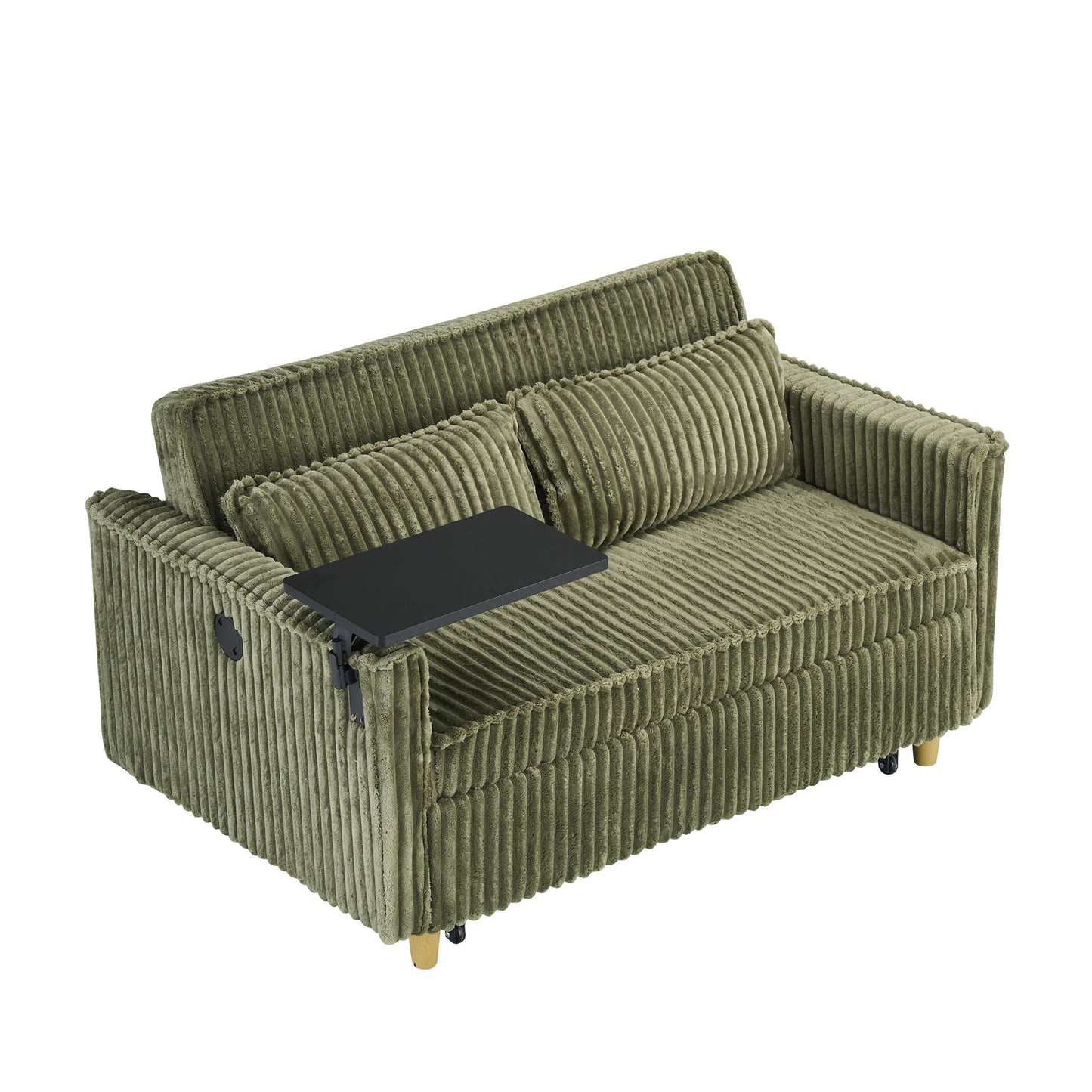 Pull Out Sofa With Movable Tabletop And USB Ports