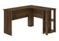 Computer Desk, Home Office, Corner, Storage Shelves, L Shape, Walnut