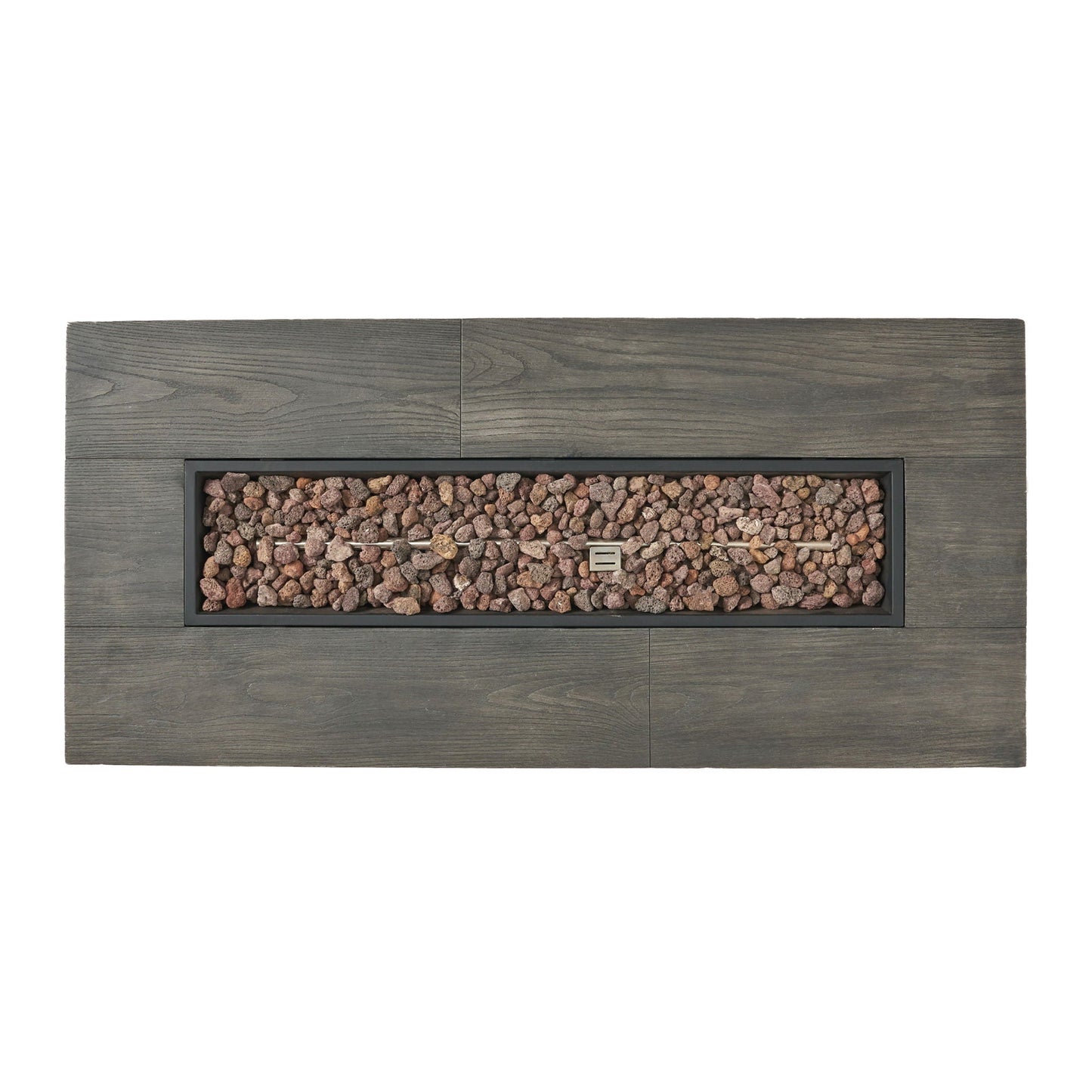 Transitional Rectangular Outdoor Propane Fire Pit With 50,000 BTU