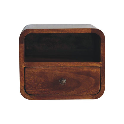 Curved Upper Slot Floating Nightstand