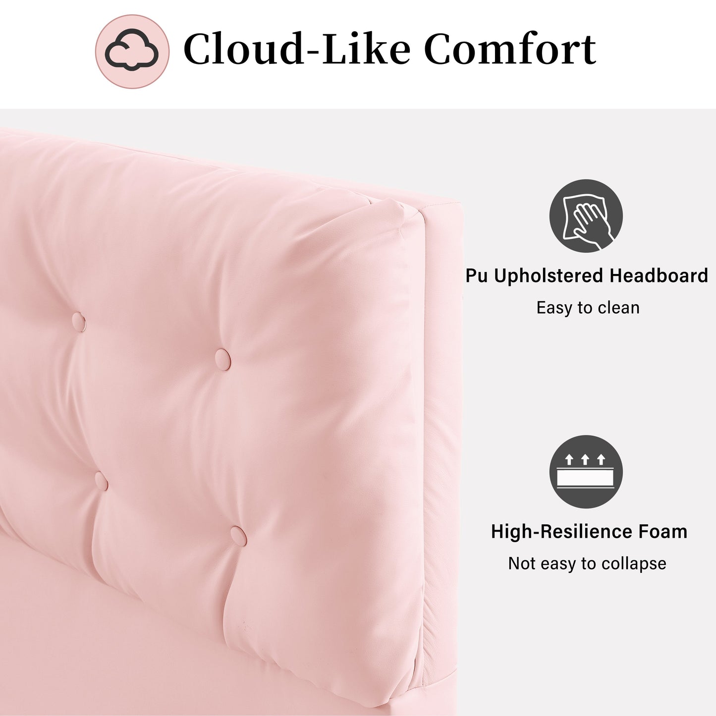 Queen Size Upholstered Floating Bed Frame with LED Lights