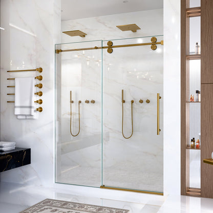 56"-60"W x 72"H Frameless Single Sliding Shower Door
