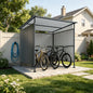 6x6FT Outdoor Pergola with Hardtop Roof, Lean-to Metal Shelter