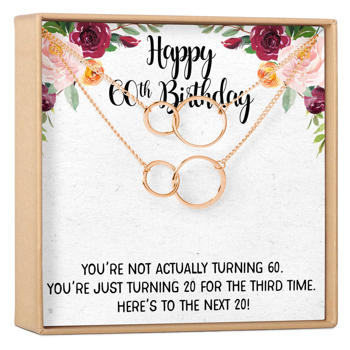 60th Birthday Necklace, Multiple Styles