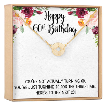 60th Birthday Necklace, Multiple Styles