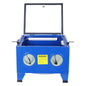 Bench Top Portable Sand Blaster Cabinet Kit 25 Gallon With 80 Psi Capacity - Blue