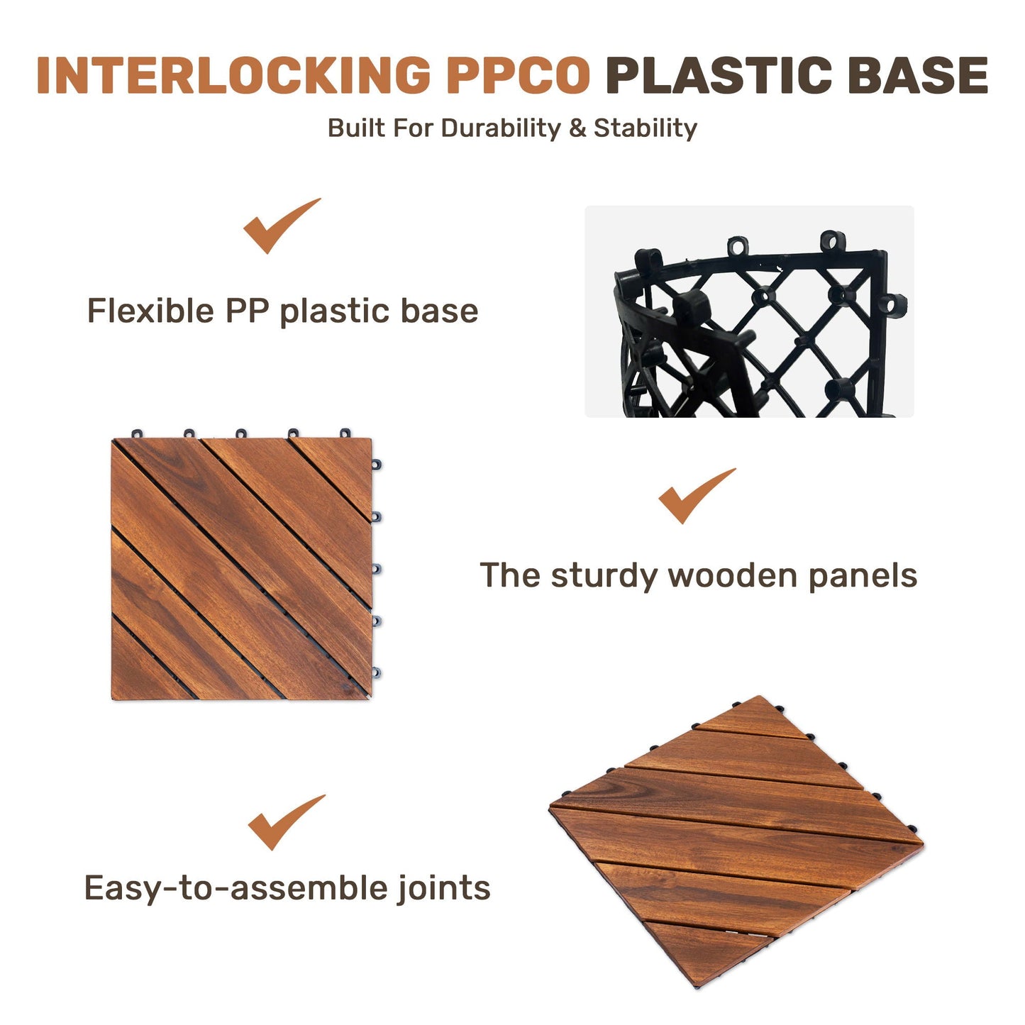 Interlocking Deck Tiles, Diagonal Pattern Outdoor Decking