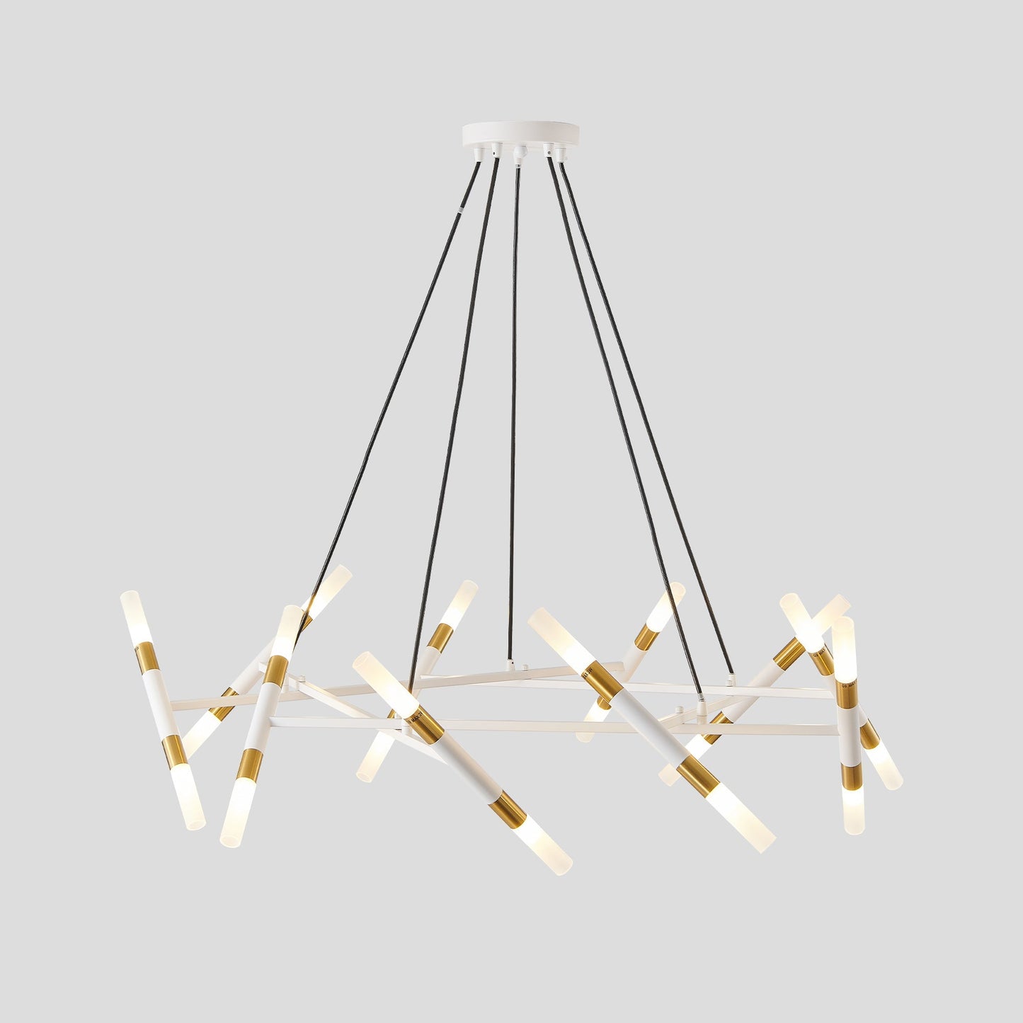 41" White & Golden Modern Chandelier Light Fixture