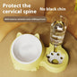 Double Bowl Ceramic Pet Automatic Dog Water Bowl Stainless Steel Cat Bowl