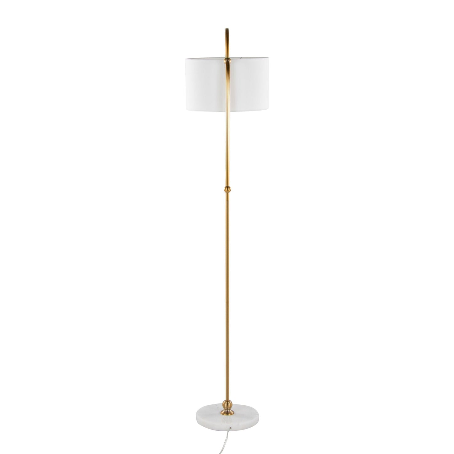 Leslie - Glam / Art Deco Floor Lamp - Gold / White