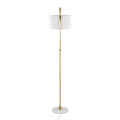Leslie - Glam / Art Deco Floor Lamp - Gold / White