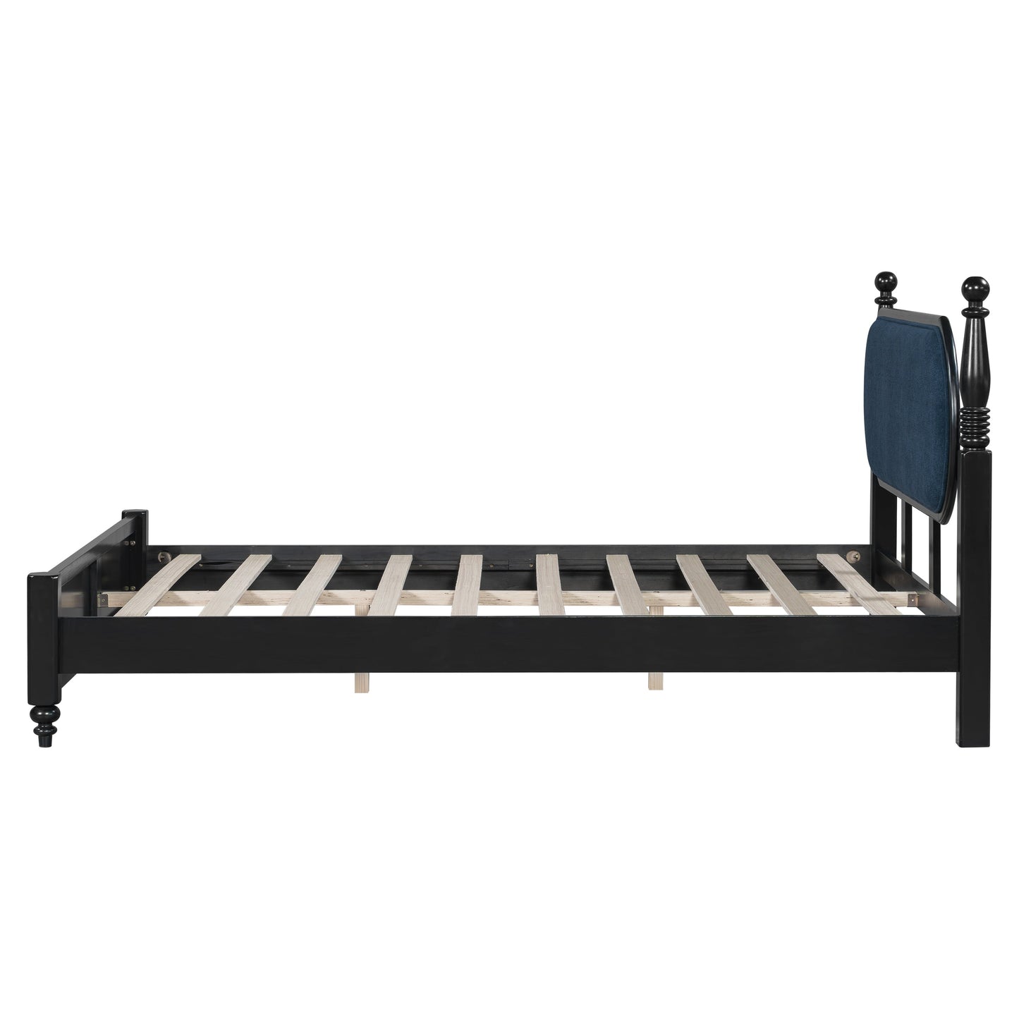 Queen Bed Frame, Solid Wood Platform with Slats