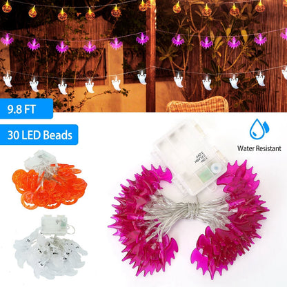 Halloween Ghost String Lights 30 LEDs 9.8ft Halloween String Lights Decorative Fairy Lights For Party Bedroom Home Festival Decoration