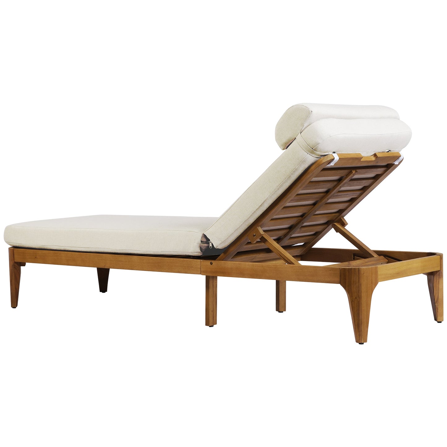 TOPMAX Acacia Wood Chaise Lounge