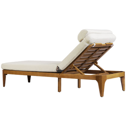 TOPMAX Acacia Wood Chaise Lounge