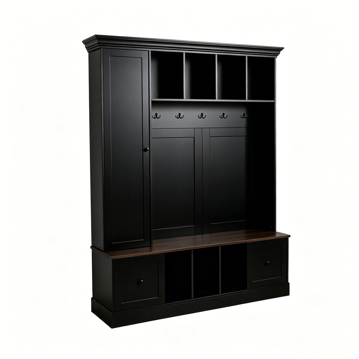 Vibe Haus 62.2'' Farmhouse Hall Tree with Shoe Storage Bench