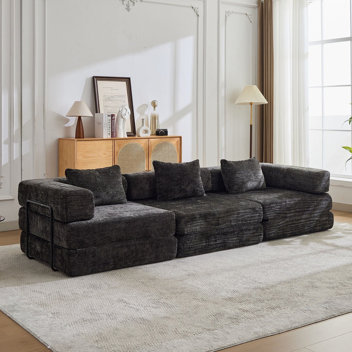 Convertible Floor Sofa Bed, Boneless Modular Sectional Sofa For Living Room