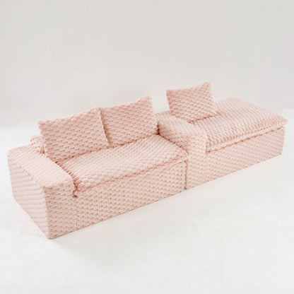 Modular Sofa, Convertible Twin Seat With Chaise Lounge