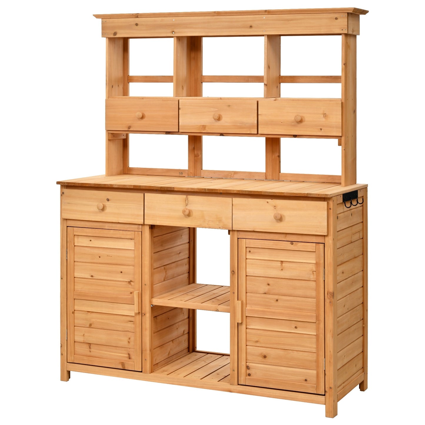 TOPMAX 65.7'' Tall Garden Potting Bench Table with Hutch