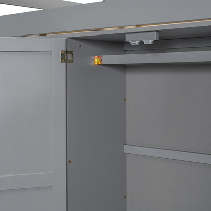 Loft Bed With Built In Wardrobe, Shelves And Drawers