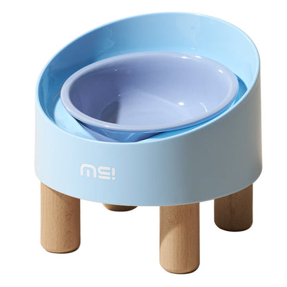 Cat Ceramic Food Basin High Foot Oblique Mouth Neck Protection Bowl Anti-tumble