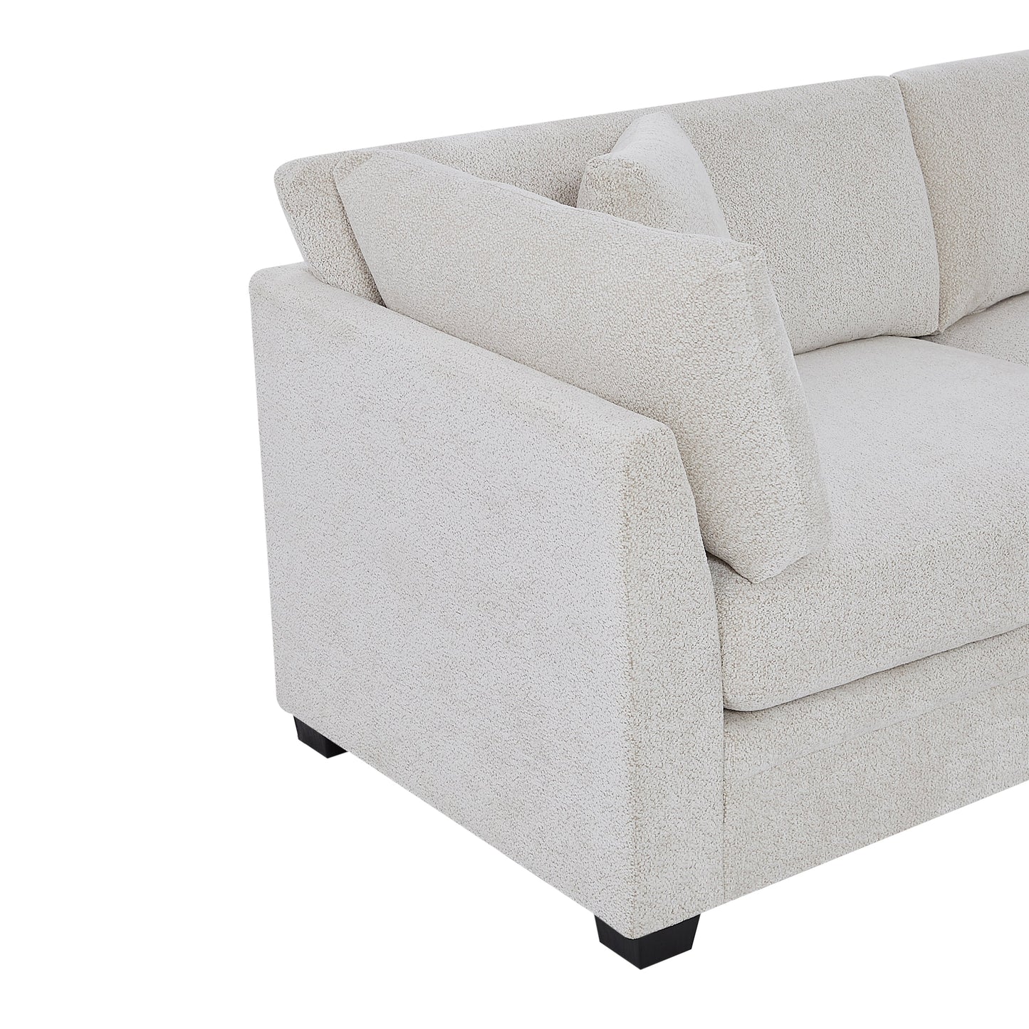 83.5" Modern Flared Arms Sofa (Beige)
