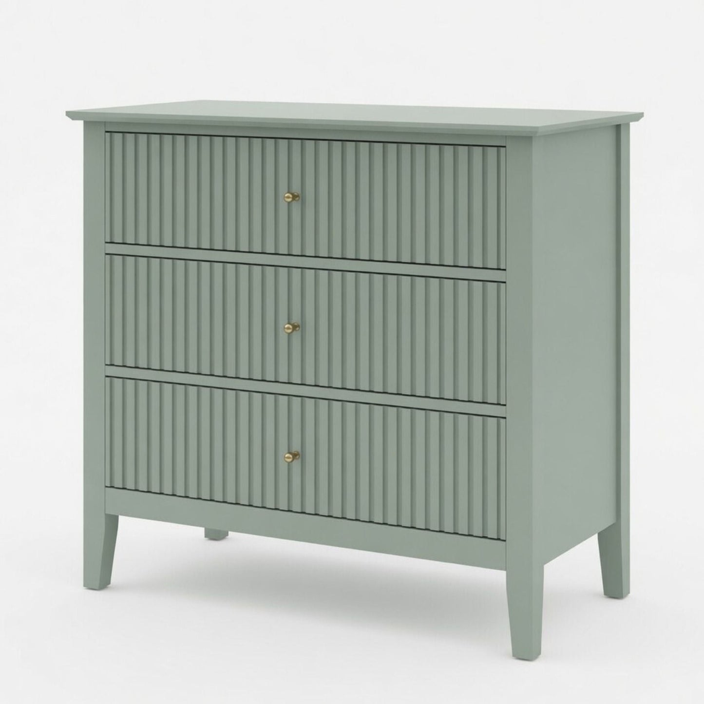 Fluted 3 Drawer Nightstand With Soft Close Slides