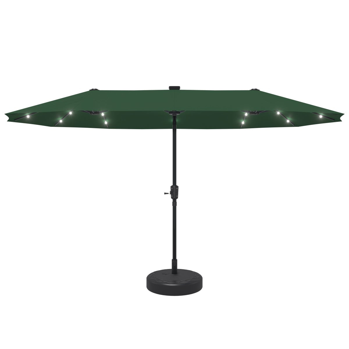 Ainfox 13ft Outdoor Patio Umbrella with Lights and Decorative Pattern Umbrella Base