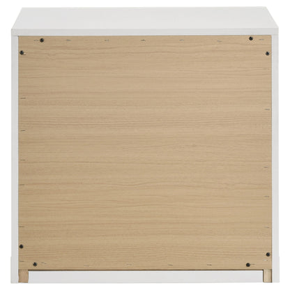 Ines 2-drawer Nightstand Bedside Table White High Gloss