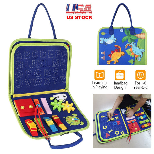 Kids Busy Board Sensory Activity Board Preschool Learning Toys Montessori Educational Gift for 1-6 Years Old Baby Toddler Girls Boys