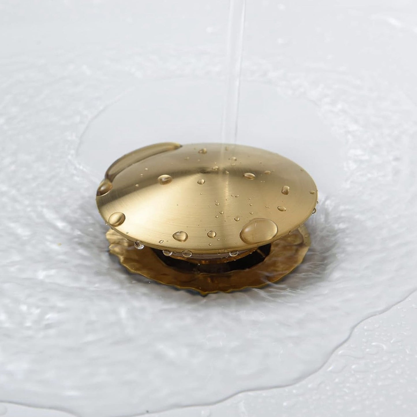 Waterfall Spout Bathroom Sink Single Handle Faucet with Pop-Up Drain (with Overflow)