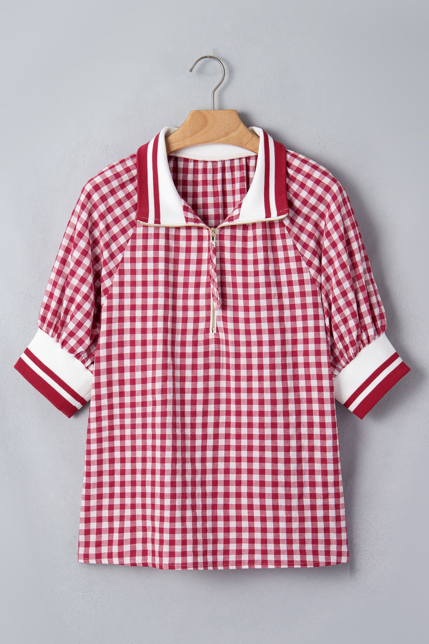 Journi Patchwork Half Zip Blouse