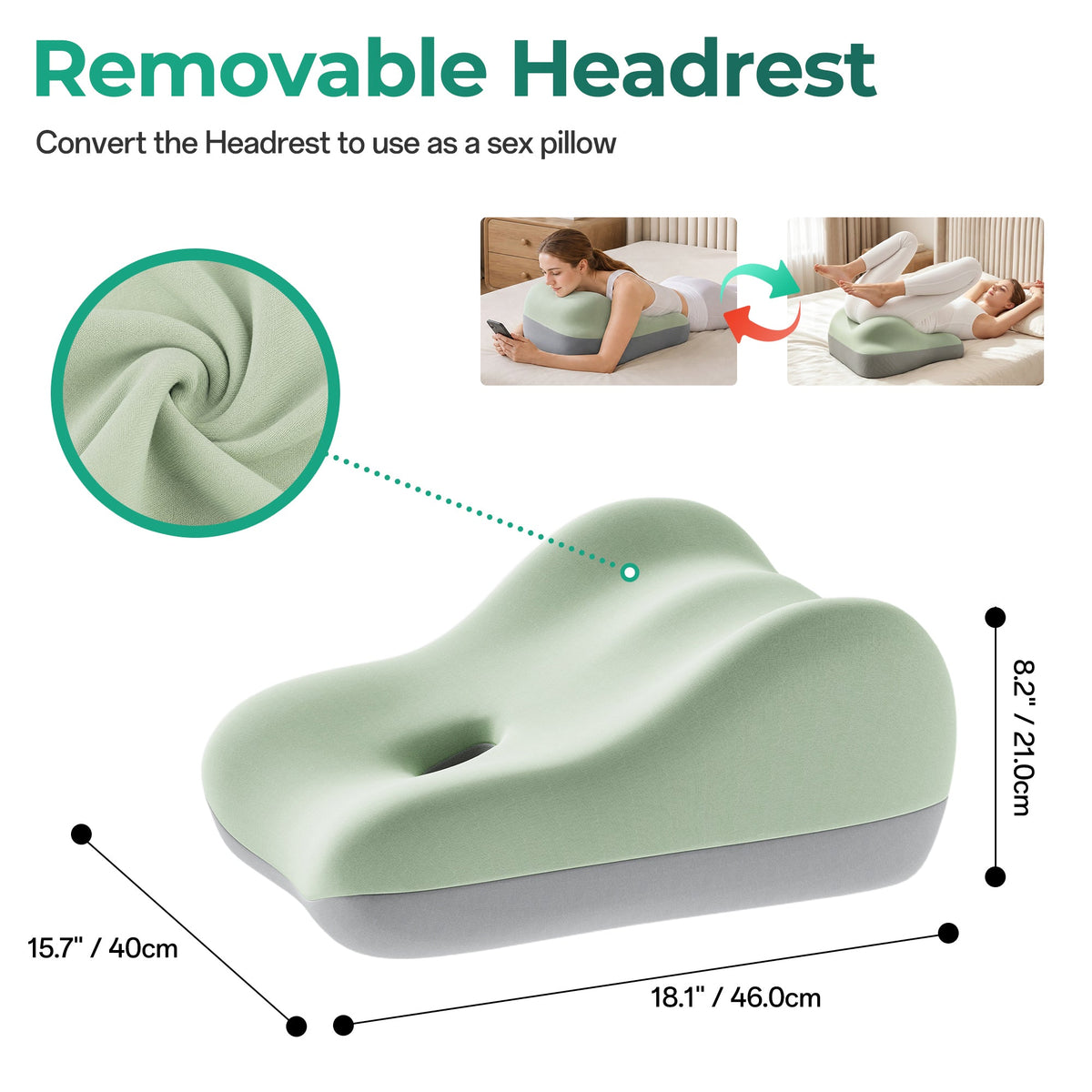 27° Ergonomic Memory Foam Support Pillow for Couples