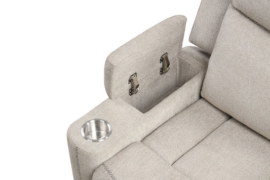 Galya - 3 Piece Living Room Set Sofa Loveseat Chair - Light Gray