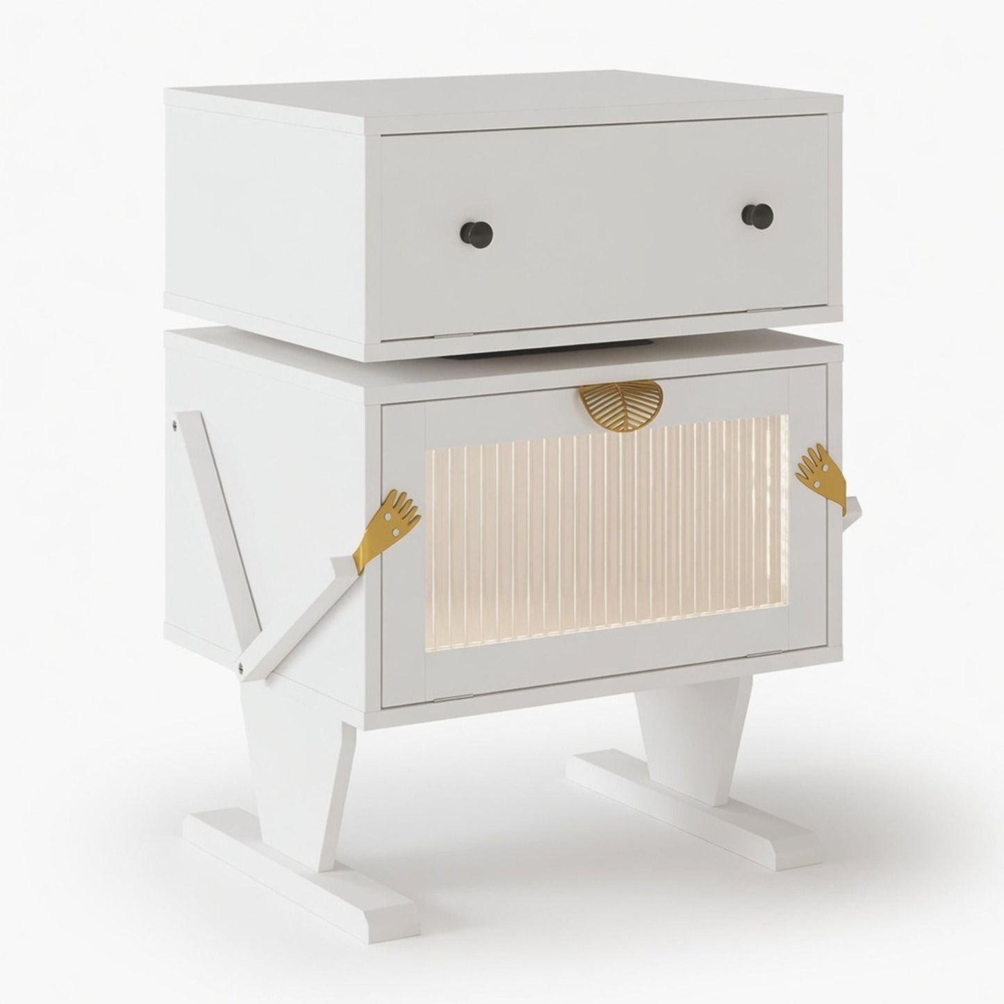 Robot LED Nightstand With 360° Rotating Drawer