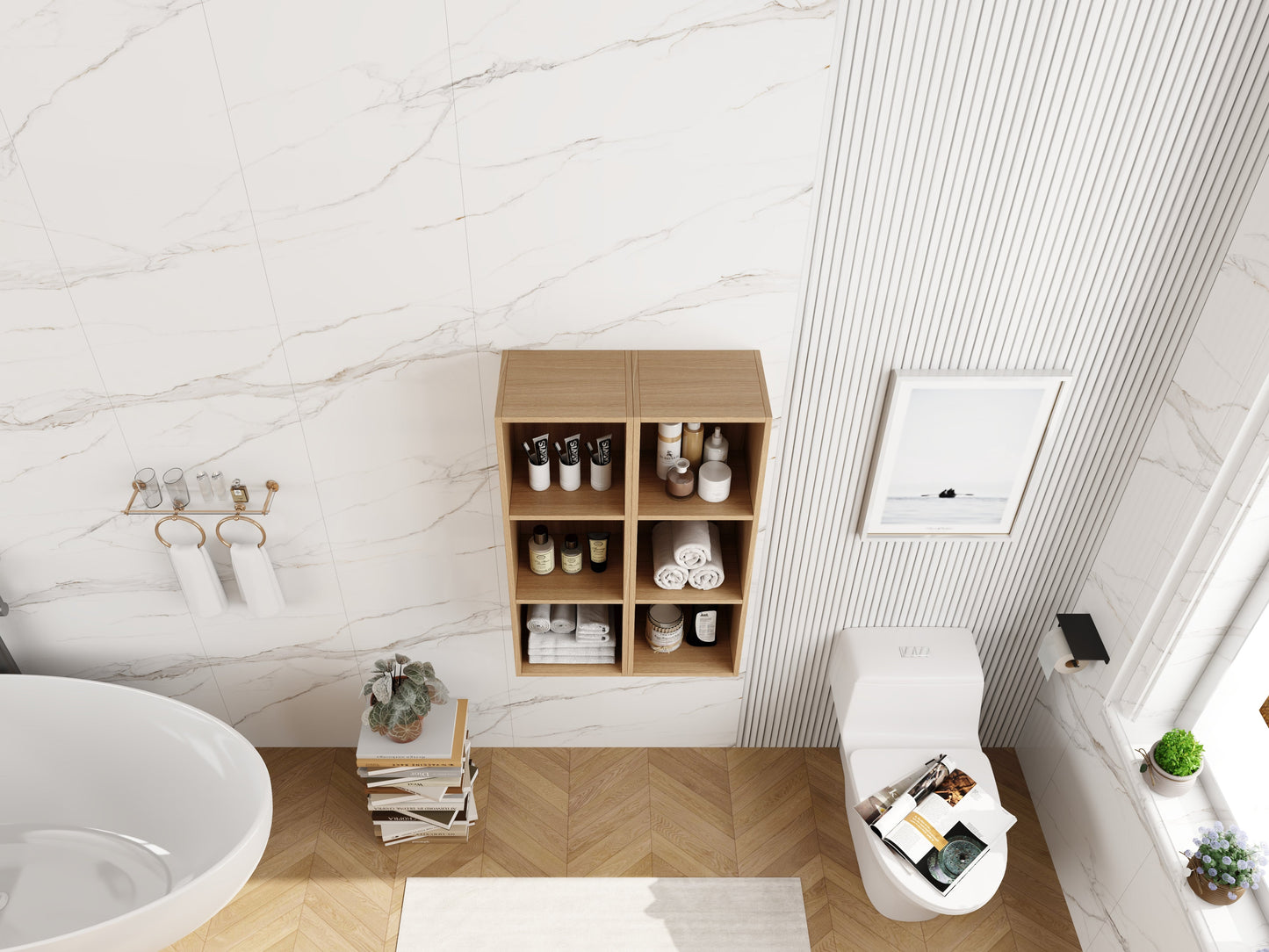 24 Inch Wall Mounted Storage Shelves Combination