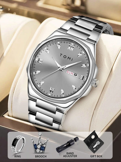 Simple Diamond Encrusted Quartz Watch Fashionable