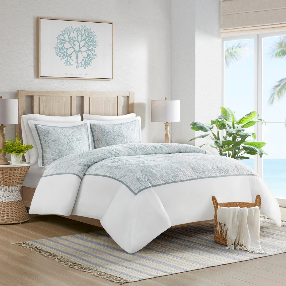 Duvet Cover Mini Set White Full/Queen