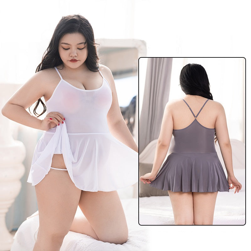 Women's Plus Size Suspender Skirt Suit Underwear