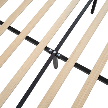 Platform Bed Frame With Tall Headboard And High Footboard