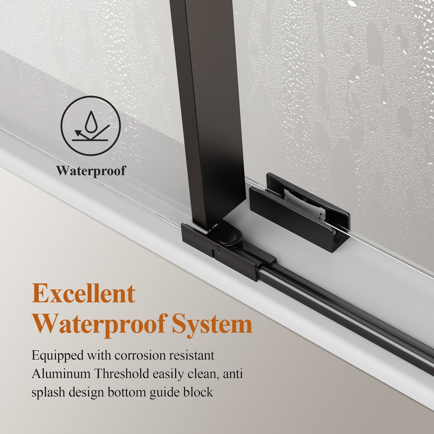 56-60" W x 76" H Stainless Steel Frameless Sliding Shower Door