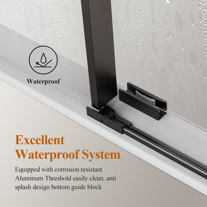 56-60" W x 76" H Stainless Steel Frameless Sliding Shower Door