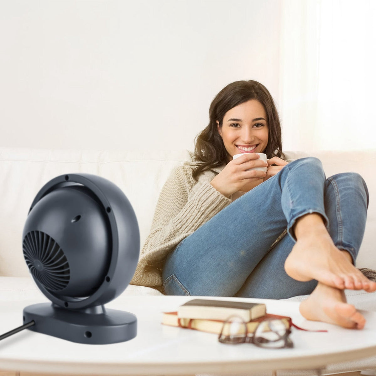 380W Space Heater with 30° Tilting Angle 3S Fast Heating Portable Desktop Electric Heater For Indoor Use With Overheat Protection Tip Over Protection