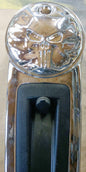 Chrome 3D Punisher Harley touring fuel door