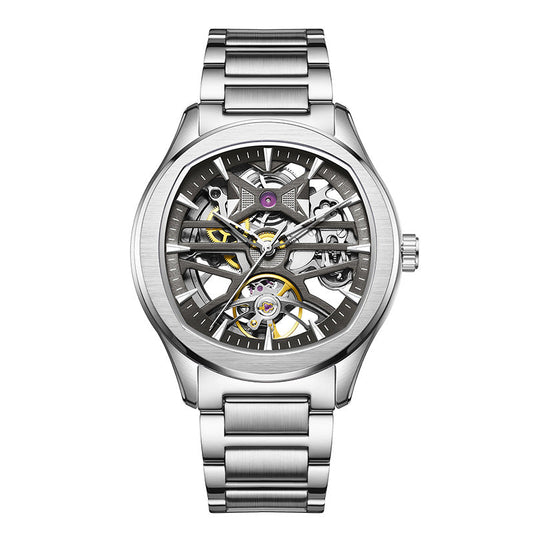 Mens Watch With A Transparent Mechanical Skeleton Dial